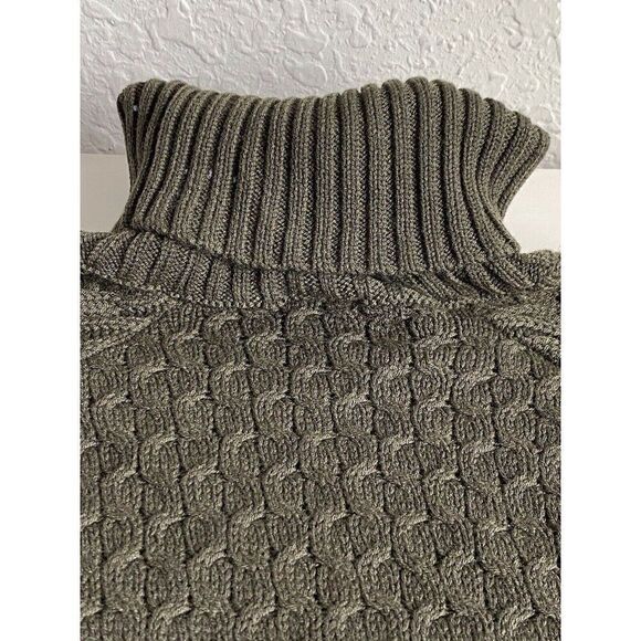 Nike Life Cable Knit Turtleneck Sweater Green FB7770-325 Men's Size M NEW - Picture 13 of 14